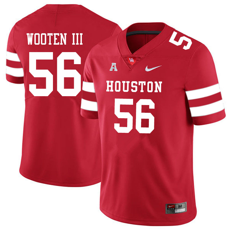 Men #56 Dixie Wooten III Houston Cougars College Football Jerseys Sale-Red